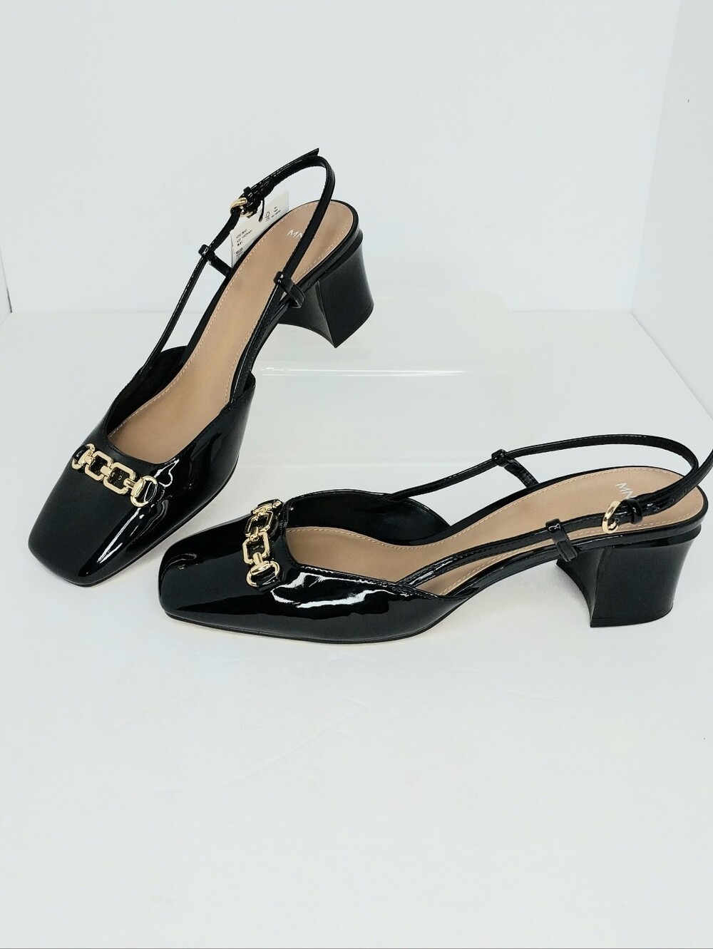 Mango Patent Leather Slingback Heels, NWT, Size 9
